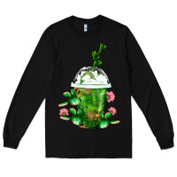 Black Western Cactus Cold Frappe Long Sleeve Tee - FaDigitalArtStudio