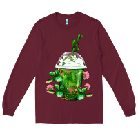 Burgundy Western Cactus Cold Frappe Long Sleeve Tee - FaDigitalArtStudio