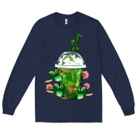 Navy Western Cactus Cold Frappe Long Sleeve Tee - FaDigitalArtStudio