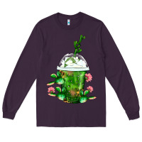 Plum Western Cactus Cold Frappe Long Sleeve Tee - FaDigitalArtStudio