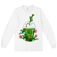 White Western Cactus Cold Frappe Long Sleeve Tee - FaDigitalArtStudio