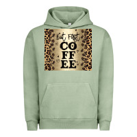 Pigment Oil Green but first coffee Urban Hoodie - JahusDesignShop