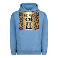 Pigment Pebble Blue but first coffee Urban Hoodie - JahusDesignShop