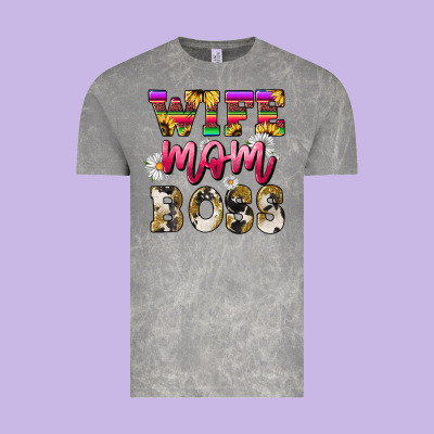 Wife Mom Boss Daisy Mother's Day Vintage Tee Designed By Howdyjamesfarm
