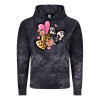 Cloud Black Pink glitter leopard cowhide hearts Valentine's Vintage Hoodie - FaDigitalArtStudio