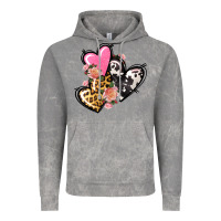 Cloud Rock Pink glitter leopard cowhide hearts Valentine's Vintage Hoodie - FaDigitalArtStudio