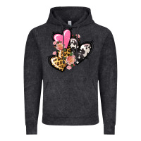 Pink Glitter Leopard Cowhide Hearts Valentine's Vintage Hoodie | Teevron