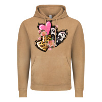 Vintage Camel Pink glitter leopard cowhide hearts Valentine's Vintage Hoodie - FaDigitalArtStudio