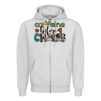 Dove Grey western caffeine before chaos Zipper Hoodie - BarkalooDesign