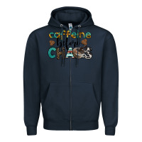 Navy western caffeine before chaos Zipper Hoodie - BarkalooDesign