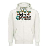 Oatmeal Heather western caffeine before chaos Zipper Hoodie - BarkalooDesign