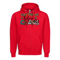 Red western caffeine before chaos Zipper Hoodie - BarkalooDesign