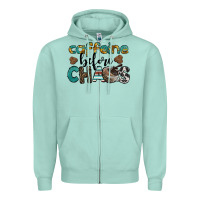 Seafoam western caffeine before chaos Zipper Hoodie - BarkalooDesign