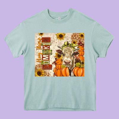 Fall Hay There Pumpkin Heavy Core Tee Designed By Texasbilliewilder