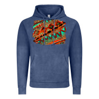 Vintage Denim western aztec background pattern Vintage Hoodie - OliviaCreatesArt