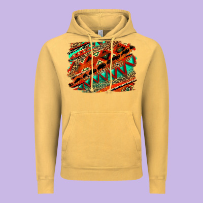 Western Aztec Background Pattern Vintage Hoodie Designed By Oliviacreatesart