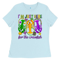 Baby Blue I'm just here for the Crawfish Ladies Tee - HowdyJamesFarm