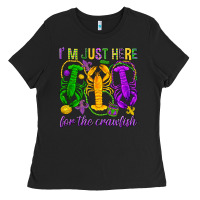 Black I'm just here for the Crawfish Ladies Tee - HowdyJamesFarm