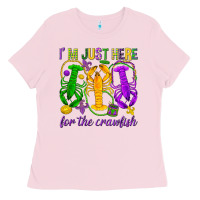Bubblegum Pink I'm just here for the Crawfish Ladies Tee - HowdyJamesFarm