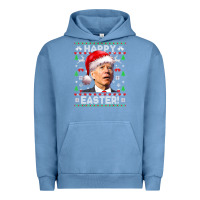 Pigment Pebble Blue Santa Joe Biden Happy Easter Ugly Christmas Urban Hoodie - maiPhamDesign