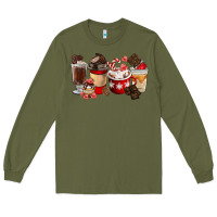 Army Green Chocolate Love Coffee Cups Long Sleeve Tee - FaDigitalArtStudio