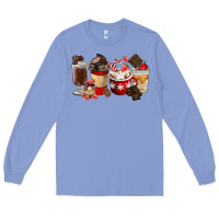 Colony Blue Chocolate Love Coffee Cups Long Sleeve Tee - FaDigitalArtStudio
