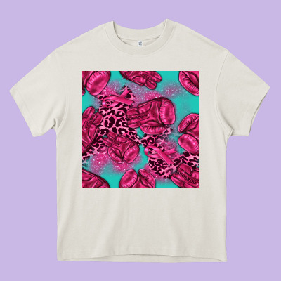 Breast Cancer Seamless Pattern Heavy Core Tee Designed By Texasbilliewilder