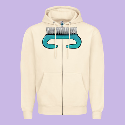 Nail Brush Zipper Hoodie Designed By Barkaloodesign