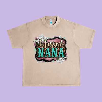 Blessed Nana Urban Heavy Tee Designed By Oliviacreatesart