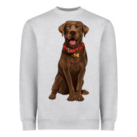 Heather Grey chocolate lab labrador retriever Heavyweight Sweatshirt - Artiststas