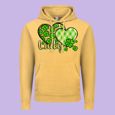 St. Patrick's Lucky Hearts Vintage Hoodie Designed By Oliviacreatesart