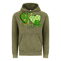 Vintage Olive St. Patrick's Lucky hearts Vintage Hoodie - OliviaCreatesArt