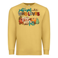 Antique Gold just a girl who loves fall Premium Sweatshirt - AdoDesignShop