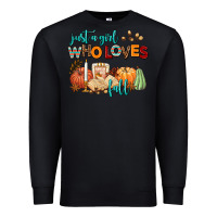 Black just a girl who loves fall Premium Sweatshirt - AdoDesignShop