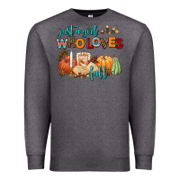 Charcoal Heather just a girl who loves fall Premium Sweatshirt - AdoDesignShop