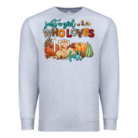 Heather Grey just a girl who loves fall Premium Sweatshirt - AdoDesignShop