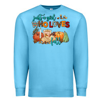 Ocean Blue just a girl who loves fall Premium Sweatshirt - AdoDesignShop