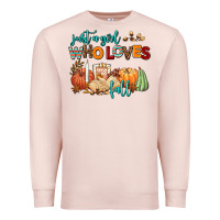 Pale Pink just a girl who loves fall Premium Sweatshirt - AdoDesignShop