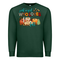 Sports Green just a girl who loves fall Premium Sweatshirt - AdoDesignShop