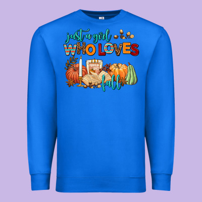 Just A Girl Who Loves Fall Premium Sweatshirt Designed By Adodesignshop