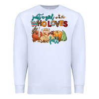 White just a girl who loves fall Premium Sweatshirt - AdoDesignShop