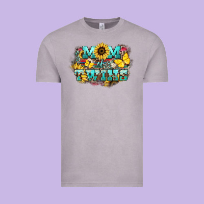 Mom Of Twins Sunflower Mothers Day Vintage Tee Designed By Howdyjamesfarm