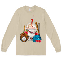 Mushroom Baseball Frappe Coffee Long Sleeve Tee - FaDigitalArtStudio
