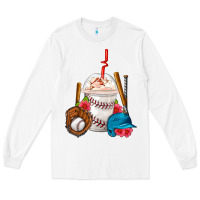 White Baseball Frappe Coffee Long Sleeve Tee - FaDigitalArtStudio