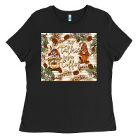 No Talkie Before Coffee With Gnomies Ladies Tee | Teevron