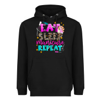 Black eat sleep manicure repeat Heavyweight Hoodie - AdoDesignShop