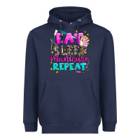 Navy eat sleep manicure repeat Heavyweight Hoodie - AdoDesignShop