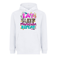 White eat sleep manicure repeat Heavyweight Hoodie - AdoDesignShop