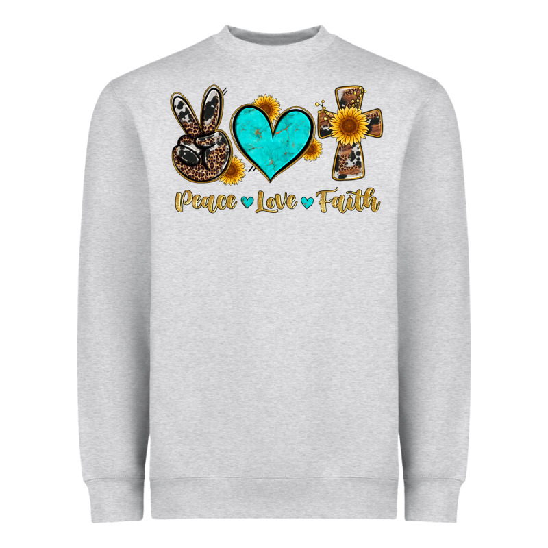Peace Love Faith With Cros And Sunflower Heavyweight Sweatshirt by Artiststas | Teevron