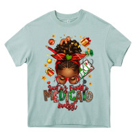 Arona Santa's Favorite Medicaid Analyst Afro Messy Bun Heavy Core Tee - texasbilliewilder